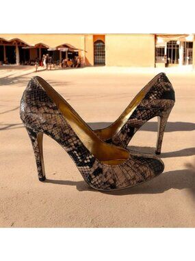 TED BAKER Snake Print Leather Heels Size US 6